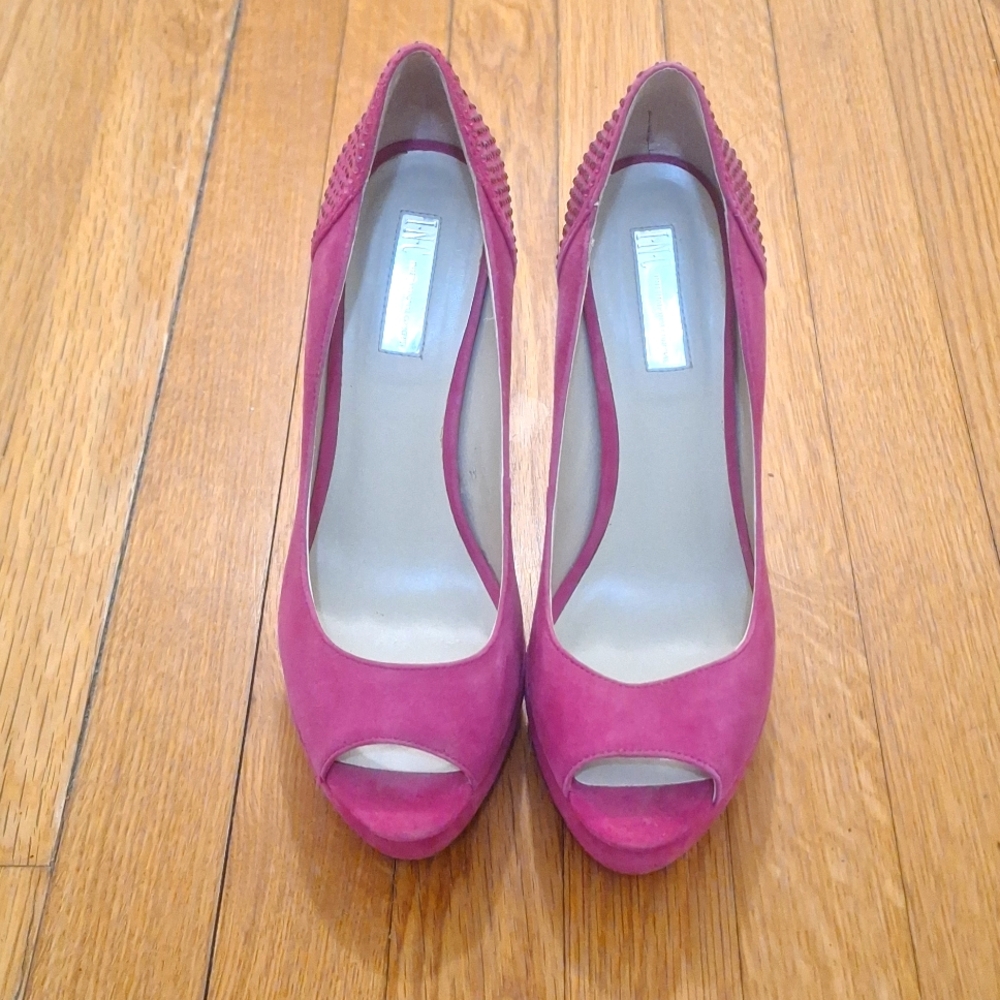 Pink Leather/Suede Stilettos, INC International Concepts, Sz 9
